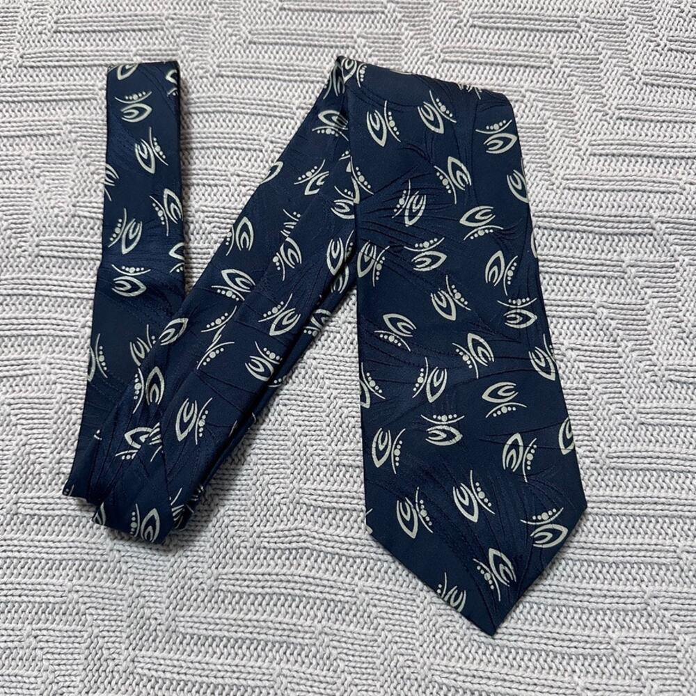 Polo Ralph Lauren navy abstract print silk tie